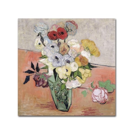 Vincent Van Gogh 'Roses And Anemones, 1890' Canvas Art,35x35